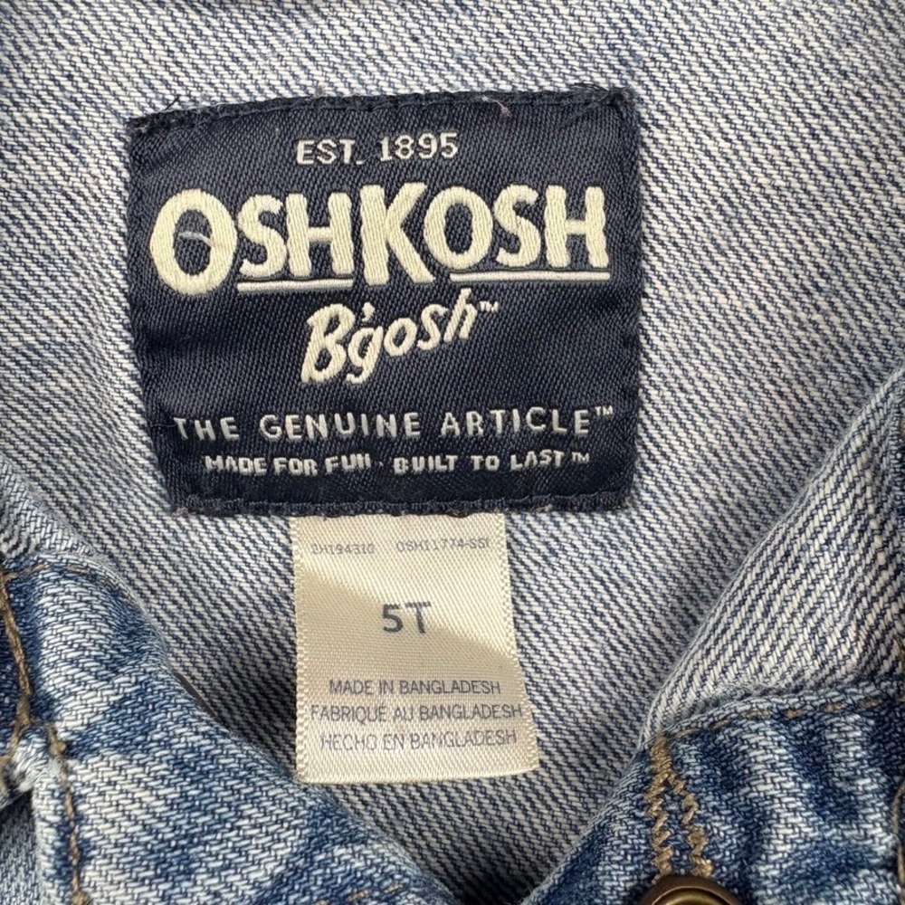 OshKosh B'gosh Denim Jacket Kids 5T Kidcore Back to School Unisex Trucker - Picture 3 of 7